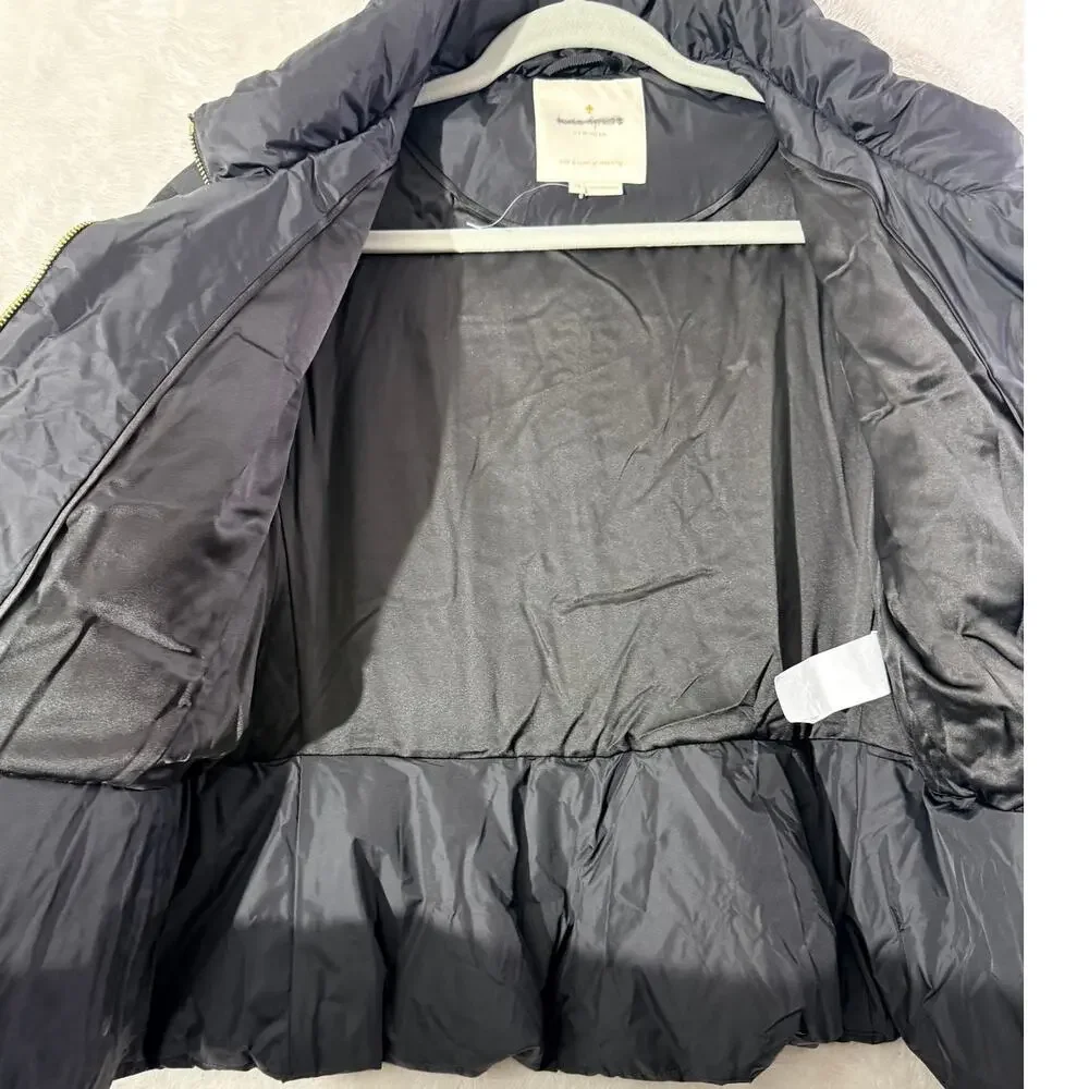 Kate Spade New York down puffer Jacket Size 14 NWOT Peplum Black Womens